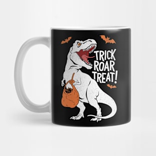 Trick Roar Treat Design: Halloween Dinosaur with Candy - Fun Spooky Art Mug
